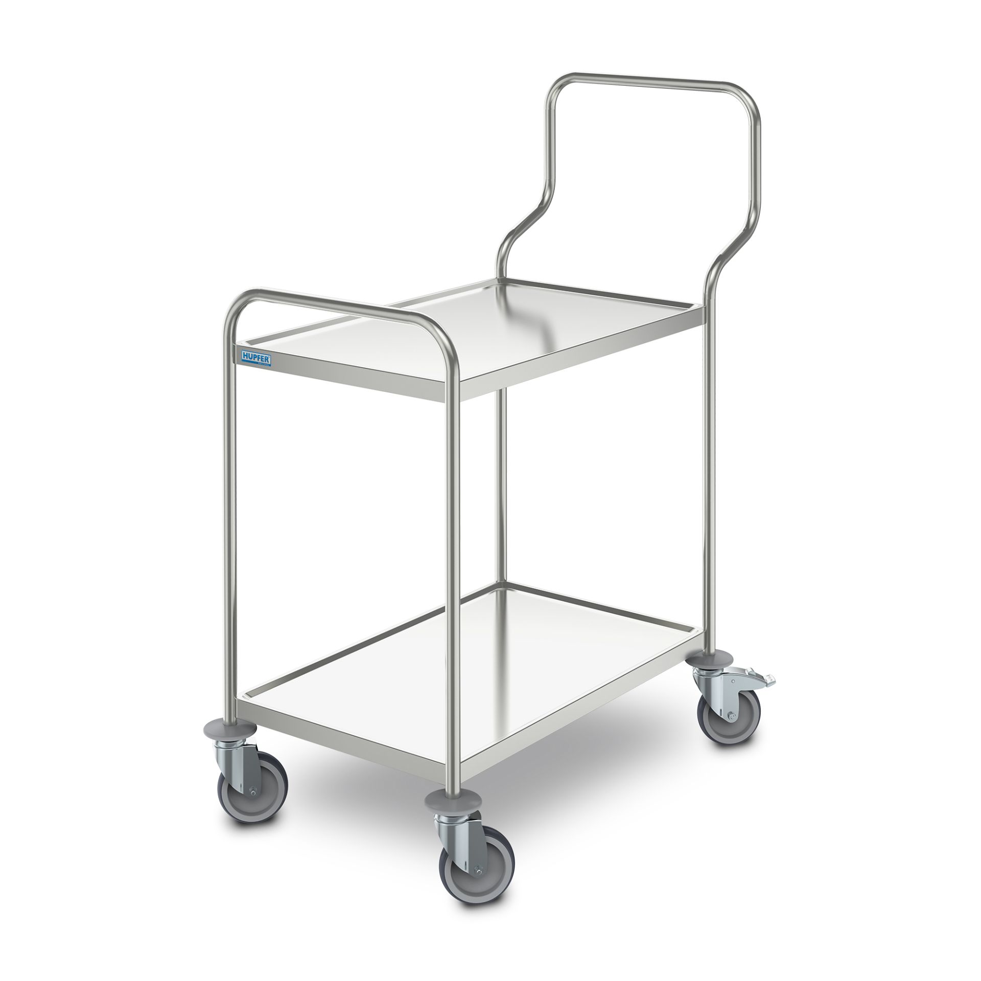 0133703 Servierwagen Ergo_Packshot_01975e5e42167083a89f8866b11a2377_1920x1920 Cărucior universal ergonomic Hupfer SW 10x6/2 ERGO din inox cu 2 polițe 1000 x 600 mm - Image 1
