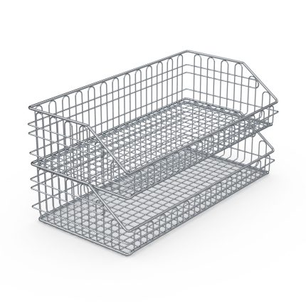 Coș produse sterile Hupfer SteriKo StE-1/2 600/300/150 GrÖ ES din inox cu deschidere înclinată
