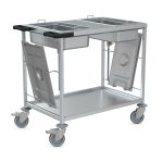 ărucior transport CJD Hupfer ESW/Creutzfeld-Jakob 635/975/915 din inox cu 2 containere speciale