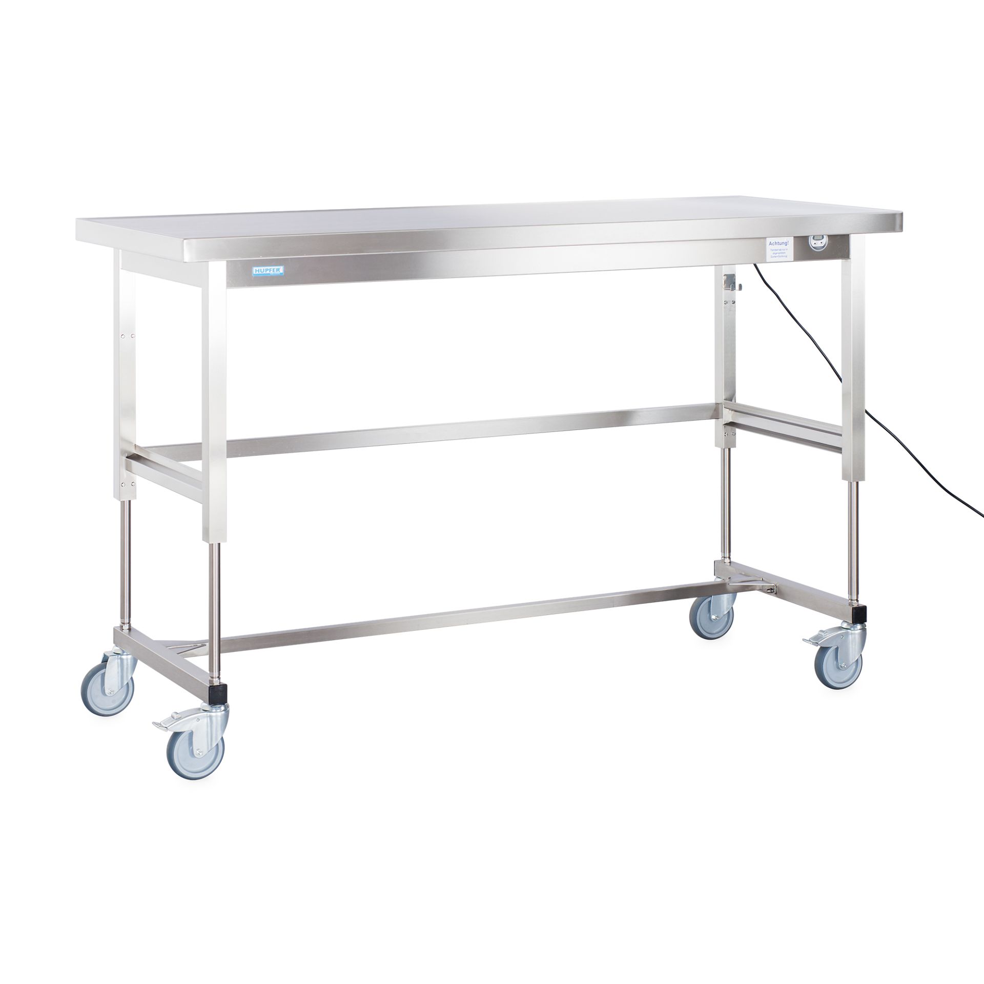 7504883 Packtisch 2000_700_850-1150 mm_Packshot_01975e81d1487259a945e1592845f6d0_1920x1920 Masă mobilă de ambalare Hupfer PT-EH 1400/700/850-1150 F din inox cu reglaj electric - Image 1