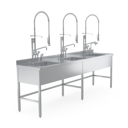 Masă de spălare Hupfer ST AH100 3B 3000/650/1000 din inox pentru pre-curățare instrumentar medical