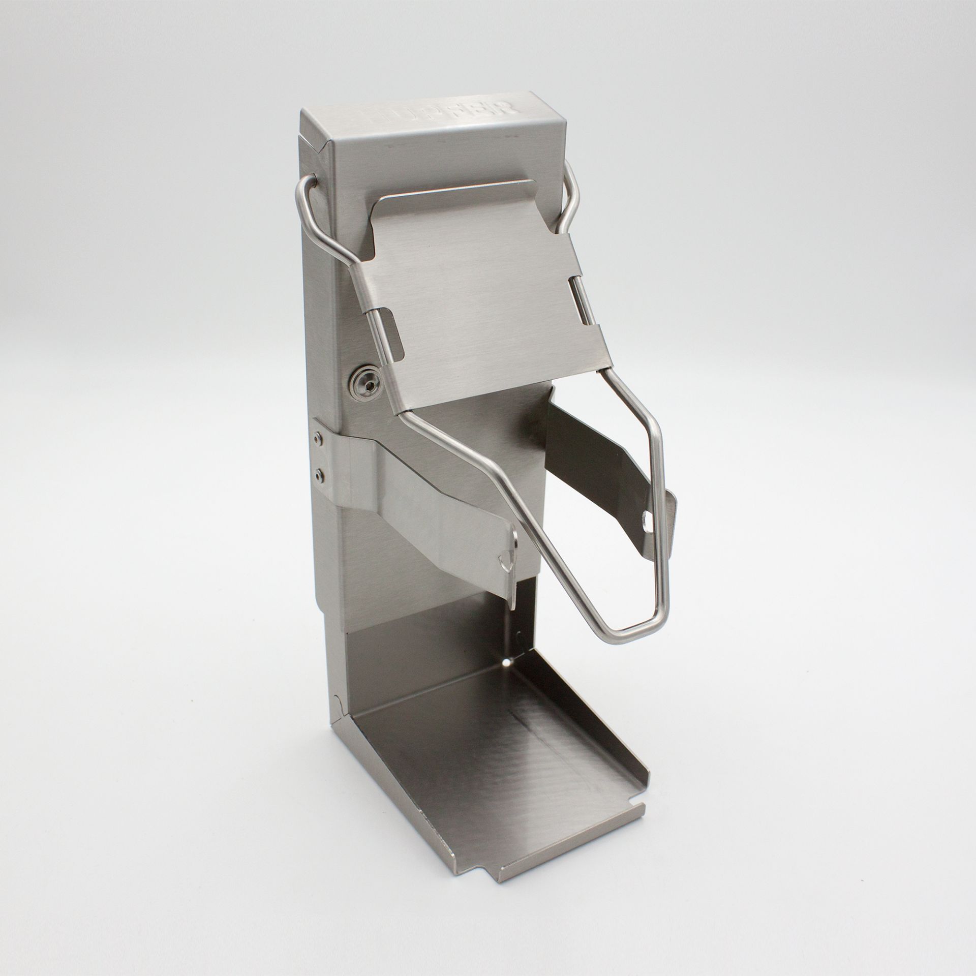 8600138 Universal Hygienespender_Packshot_01975e873683708b923d8b9e69aa1e68_1920x1920 Dispenser universal igienă Hupfer UniHyg 120/198/238 din inox pentru flacoane cu pompă - Image 1